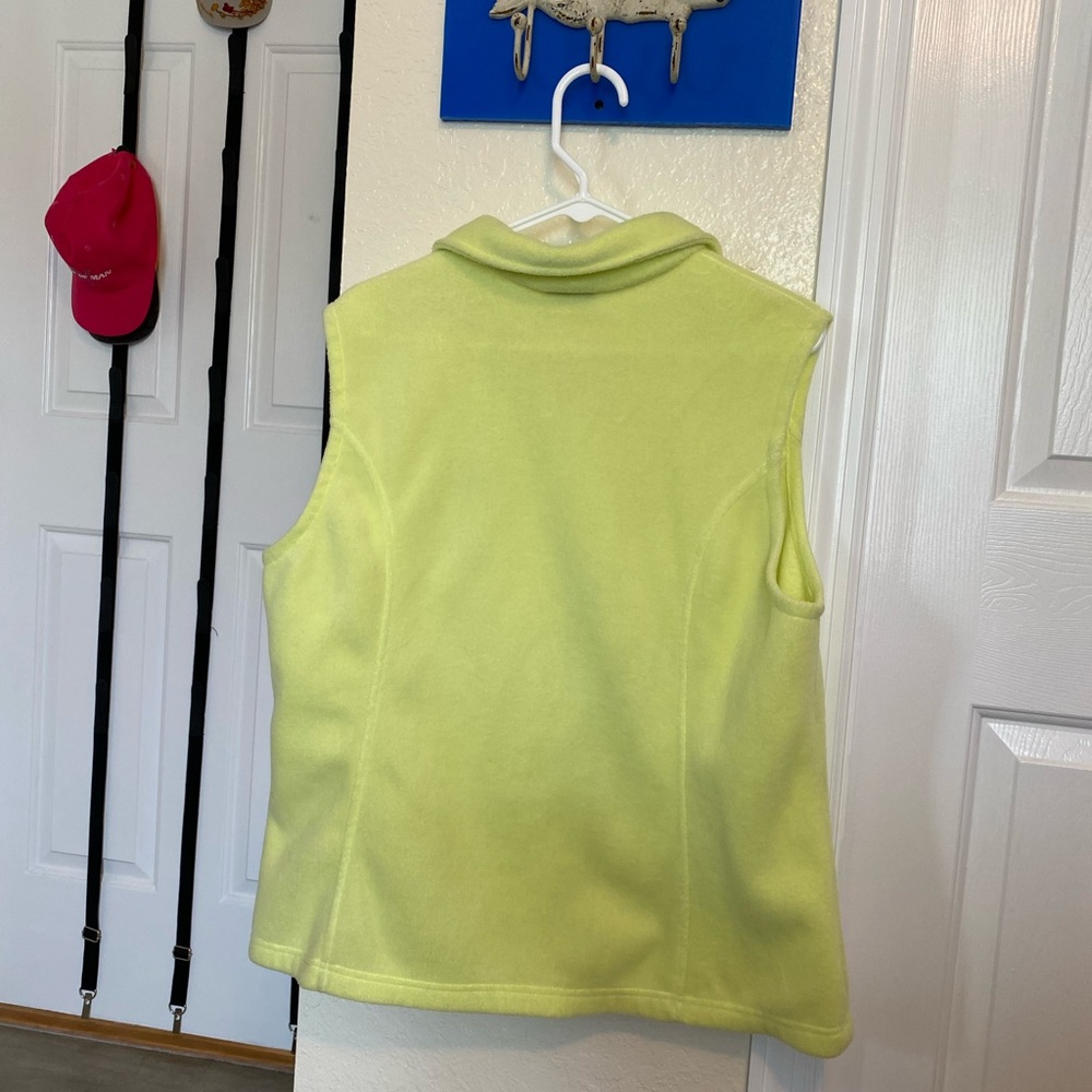 Columbia Fleece Vest, neon green, Size XL